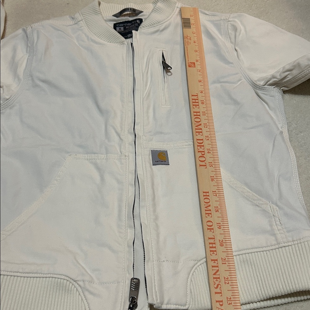 Carhartt Cream Bomber Jacket 012524-W size M Like New - Picture 4 of 8